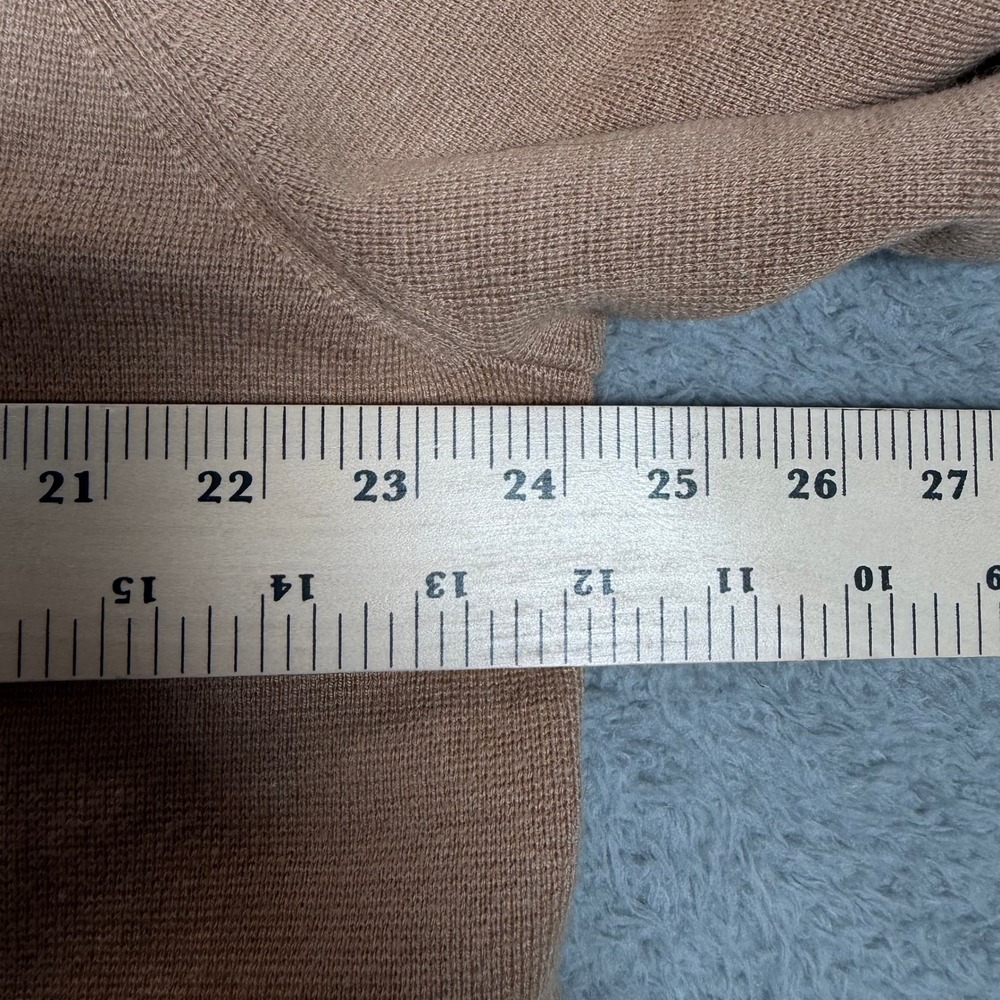J.Crew Womens Tan Camel Merino Wool Blend Open Front Sweater Blazer Jacket L - Picture 7 of 9